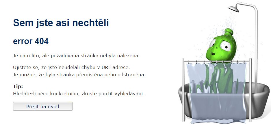 Alzák na chybové stránce e-shopu alza.cz